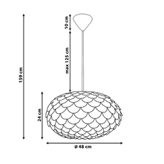 Beliani Elegantní závěsná lampa s designem šupin ERGES