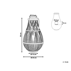 Beliani Proutěný lampion černý 56 cm TONGA