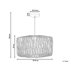 Beliani Závěsná lampa, bambus, světlé dřevo, černá JAVARI