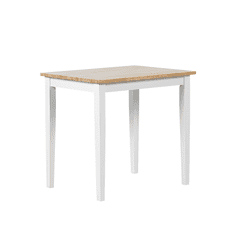 Beliani Jídelní stůl 60 x 80 cm světlé dřevo s bílou BATTERSBY