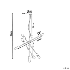 Beliani Mosazná závěsná lampa pro 7 žárovek CREMERA