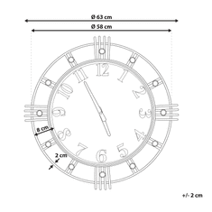 Beliani Nástěnné hodiny ø 63 cm zlaté LANCY