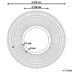 Beliani Nástěnné zrcadlo kulaté ø 66 cm tmavý bambus BLASITO
