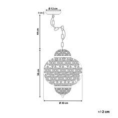 Beliani Závěsná niklová lampa BANDAMA