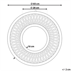 Beliani Nástěnné zrcadlo ø 60 cm přírodní bambus BACATA