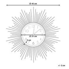 Beliani Nástěnné hodiny ø 45 cm zlatošedé SOLURA