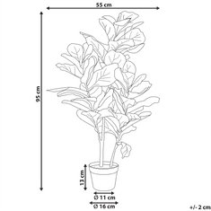 Beliani Umělá rostlina v květináči 95 cm FICUS LYRATA