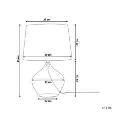 Beliani Stolní lampa se sklěněnou průhlednou základnou a černým stínítkem 45 cm OSUM