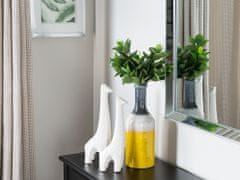 Beliani Dekorativní váza žlutá/bílá/šedá LARNACA