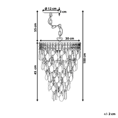 Beliani Závěsný stříbrný lustr ENTWASH