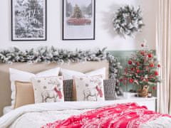 Beliani Sada 2 dekorativních polštářů s vánočním motivem 45 x 45 cm červeno bílá SVEN