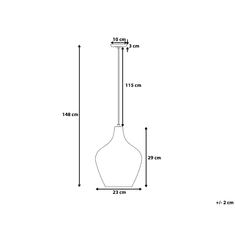 Beliani Závěsná stříbrná lampa SANGONE