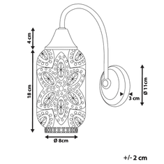 Beliani Dekorativní nástěnná lampa v barvě niklu SYSOLA