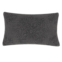 Beliani Dekorativní bavlněný polštář 30 x 50 cm tmavě šedý VELOOR