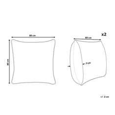 Beliani Sada 2 polštářů 80 x 80 cm s polyesterovou výplní DIRAN