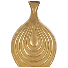 Beliani Dekorativní váza keramická 25 cm zlatá THAPSUS