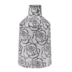 Beliani Květinová váza keramická 26 cm černo bílá ALINDA