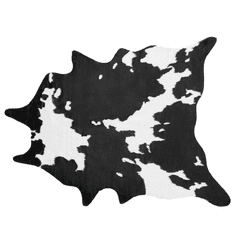 Beliani Koberec z umělé hovězí kůže 150 x 200 cm černý / bílý BOGONG