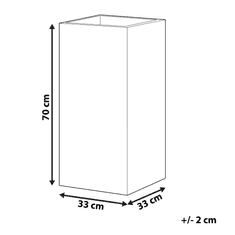 Beliani Květináč béžový čtvercový 33x33x70 cm DION