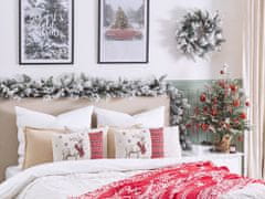 Beliani Sada 2 dekorativních polštářů s vánočním motivem 30 x 50 cm červeno bílá SVEN
