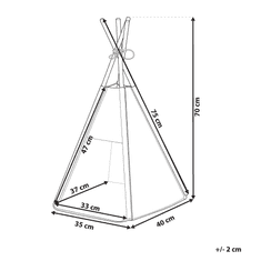 Beliani Stan teepee pro zvířata 35 x 40 cm šedý ULUBEY