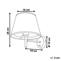 Beliani Šedo-černá nástěnná lampa COLUMBIA