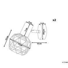 Beliani Sada 2 nástěnných kovových lamp stříbrná CHENAB