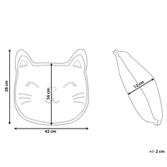 Beliani Polštář pro děti kočka 42 x 38 cm, bílý a černý CENNAJ