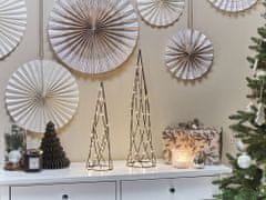 Beliani Sada 2 dekorativních vánočních stromečků s LED světly černá NEIDEN