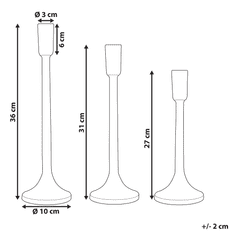 Beliani Sada 3 kovových svícnů zlatá ZIMBABWE