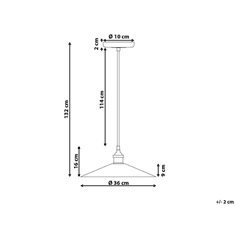 Beliani Měděná závěsná lampa PELLY