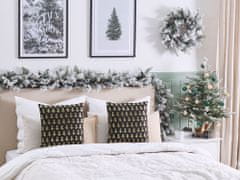 Beliani Sada 2 dekorativních polštářů s motivem vánočního stromečku 45 x 45 cm černá LEROY