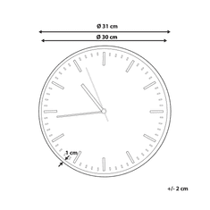 Beliani Nástěnné hodiny ø 31 cm šedé GORDOLA