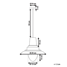 Beliani Závěsná lampa v barvě niklu PINEGA