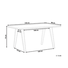 Beliani Jídelní stůl 150 x 90 cm světlé dřevo se šedou LENISTER