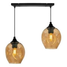 Greatstore ASPA Pendant Black 2X40W E27 Hnědé stínidlo