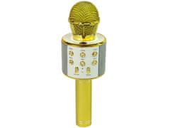 Lean-toys Mikrofon Bezprzewodowy Usb Głośnik Nagrywanie Karaoke Model Ws-858 Złoty