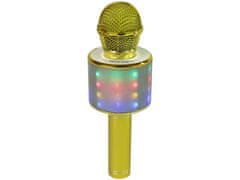 Lean-toys Mikrofon Bezprzewodowy Usb Głośnik Nagrywanie Karaoke Model Ws-858 Złoty