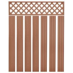 Greatstore Náhradní plotové desky WPC 7 ks 170 cm hnědé