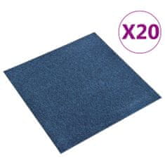 Vidaxl vidaXL Podlahové kobercové dlaždice 20 ks 5 m² 50x50 cm Modrá