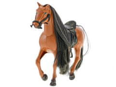 Mikro Trading Kůň 18 cm - 3 ks se sedlem a doplňky v papírové stáji kod: MI51003
