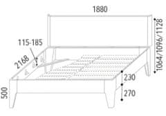 Domestav FANTAZIE 180 cm manželská postel nastavitené čelo šikmé dub nature olejovaný