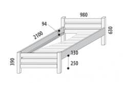 Domestav KARLA postel 90 cm smrk