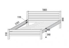 Domestav KARLA manželská postel Senior 180 cm smrk