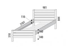 Domestav KARLA postel Senior 90 cm smrk