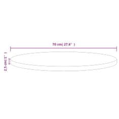 Vidaxl Stolní deska černá Ø 70 x 2,5 cm masivní borové dřevo