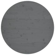 Greatstore Stolní deska šedá Ø 90 x 2,5 cm masivní borové dřevo