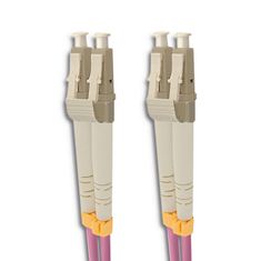 Qoltec Optický patchcord LC/UPC - LC/UPC | Multimode | 50/125 | OM4 | Duplex | 10m