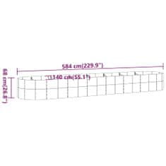 Vidaxl Zahradní truhlík práškově lakovaná ocel 584x140x68 antracitový