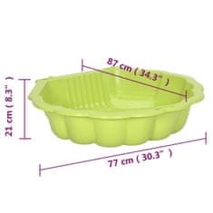 Vidaxl Pískoviště 2 ks zelená 77 x 87 x 21 cm plast